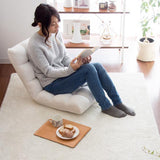 SOGA Floor Recliner Folding Lounge Sofa Futon Couch Folding Chair Cushion White LOUNGECHAIRWHITE