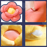 SOGA Yellow Double Flower Shape Cushion Soft Bedside Floor Plush Pillow Home Decor SCUSHION003