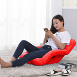 SOGA Foldable Lounge Cushion Adjustable Floor Lazy Recliner Chair with Armrest Red LOUNGEKIDRED