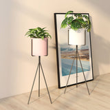 SOGA 4X 80cm Tripod Flower Pot Plant Stand with Pink Flowerpot Holder Rack Indoor Display FPOTH82PNKX4