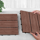 SOGA 2X 11 pcs Dark Chocolate DIY Wooden Composite Decking Tiles Garden Outdoor Backyard Flooring DECK5032X2
