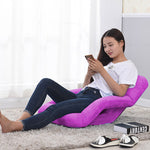 SOGA 2X Foldable Lounge Cushion Adjustable Floor Lazy Recliner Chair with Armrest Purple LOUNGEKIDPURPLEX2