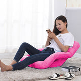 SOGA 4X Foldable Lounge Cushion Adjustable Floor Lazy Recliner Chair with Armrest Pink LOUNGEKIDPINKX4