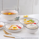 SOGA White Japanese Style Ceramic Dinnerware Crockery Soup Bowl Plate Server Kitchen Home Decor Set BOWLG001
