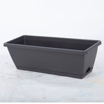 SOGA 49.5cm Black Rectangular Planter Vegetable Herb Flower Outdoor Plastic Box with Holder Balcony PLANTBOX3G