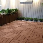 SOGA 2X 11 pcs Red Brown DIY Wooden Composite Decking Tiles Garden Outdoor Backyard Flooring Home DECK7003X2