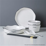 SOGA Diamond Pattern Ceramic Dinnerware Crockery Soup Bowl Plate Server Kitchen Home Decor Set of 22 BOWLG624
