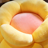 SOGA Yellow Double Flower Shape Cushion Soft Bedside Floor Plush Pillow Home Decor SCUSHION003