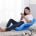 SOGA 2X Foldable Lounge Cushion Adjustable Floor Lazy Recliner Chair with Armrest Blue LOUNGEKIDBLUEX2