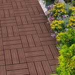 SOGA 2X 11 pcs Dark Chocolate DIY Wooden Composite Decking Tiles Garden Outdoor Backyard Flooring DECK5032X2
