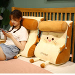 SOGA 2X Cute Face Toast Bread Wedge Cushion Stuffed Plush Cartoon Back Support Pillow Home Decor SCUSHION022X2