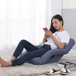 SOGA 4X Foldable Lounge Cushion Adjustable Floor Lazy Recliner Chair with Armrest Grey LOUNGEKIDGREYX4