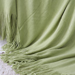 SOGA 2X Green Acrylic Knitted Throw Blanket Solid Fringed Warm Cozy Woven Cover Couch Bed Sofa Home BLANKET913X2