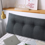 SOGA 100cm Dark Grey Triangular Wedge Bed Pillow Headboard Backrest Bedside Tatami Cushion Home PILLOWFAB100GREY