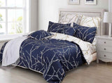 Tree Reversible Super King Size Blue Duvet Quilt Cover Set V493-MSK-412