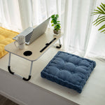 SOGA 2X Blue Square Cushion Soft Leaning Plush Backrest Throw Seat Pillow Home Office Decor SQUARECU88X2