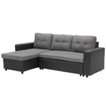 Sarantino 3-Seater Corner Sofa Bed Storage Lounge Chaise Couch Grey SOFA-8175-LNN-LGY