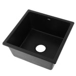 Cefito Stone Kitchen Sink 450X450MM Granite Under/Topmount Basin Bowl Laundry Black SINK-STONE-4545