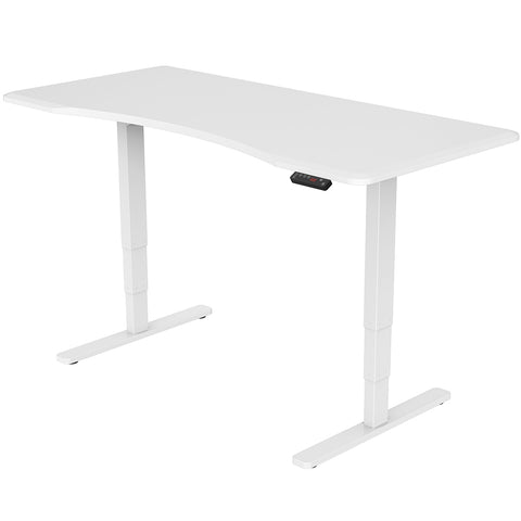 Fortia Sit To Stand Up Standing Desk, 150x70cm, 62-128cm Electric Height Adjustable, Dual Motor, V219-FURDTAFORKITW5WT