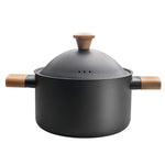 Non-stick Carbon Steel Dutch oven soup pot pan frying pan with lid wooden handle V324-HO-SOUPOT22