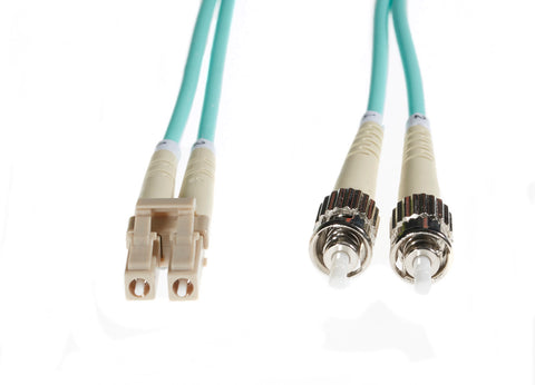 10m LC-ST OM4 Multimode Fibre Optic Cable: Aqua FL.OM4LCST10M