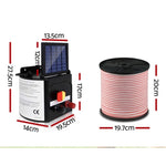 Giantz Fence Energiser 5KM Solar Powered Electric 400M Poly Tape Insulator SFC-FIK-TAPE-5KM