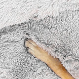 Pet Dog Bed Bedding Warm Plush Round Comfortable Dog Nest Light Grey Large 90cm Large V360-PTDB0000-LG-L