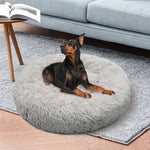 Pet Dog Bed Bedding Warm Plush Round Comfortable Dog Nest Light Grey Large 90cm Large V360-PTDB0000-LG-L