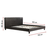 King PU Leather Bed Frame Black V63-761275