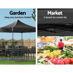 Instahut Gazebo Pop Up Marquee 3x3m Folding Tent Wedding Outdoor Camping Canopy Gazebos Shade Black GAZEBO-T-3X3-F-BK