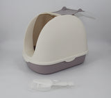 YES4PETS Portable Hooded Cat Toilet Litter Box Tray House with Handle and Scoop White V278-MSP-0007-WHITE