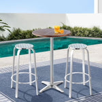 Gardeon 3-Piece Outdoor Bar Set Bistro Table Stools Adjustable Square Cafe FF-TABLESET-SQ