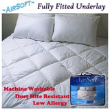 Air Soft Fully Fitted Underlay KING SINGLE V442-ABR-UNDERLAY-AIRSOFT-WHITE-KS