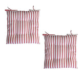 Set of 2 Outdoor Polyester Striped Chair Pads 40 x 40cm White Red V442-IDC-CUSHION-POLYCHAIRPAD-WHITERED-SQ