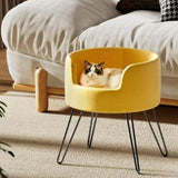 i.Pet Pet Bed Dog Sofa Lounge Cat Calming Raised Couch Yellow PET-SBED-VEL-YE