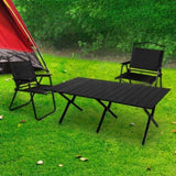 Levede Folding Camping Table Chair Set Black OD1047-BK