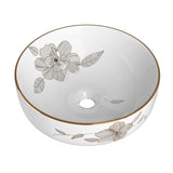 Cefito Bathroom Basin Ceramic Vanity Sink Hand Wash Bowl with Pattern 41x41cm CB-410-WH-FLOWER