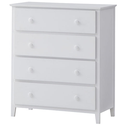 Wisteria Tallboy 4 Chest of Drawers Solid Rubber Wood Bed Storage Cabinet -White V315-VOB-ORVI-05