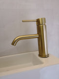 2020 New slim round style basin mount tap low faucet matte black tap mixer spout V549-LOWGOLD