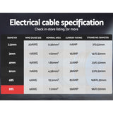 Giantz 8B&S 10M Twin Core Wire Electrical Cable Extension Car 450V 2 Sheath TWIN-CABLE-8BS-10