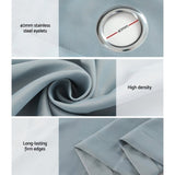 Artiss 2X Blockout Curtains Eyelet 140x230cm Grey BC-MATT-140X230-GY