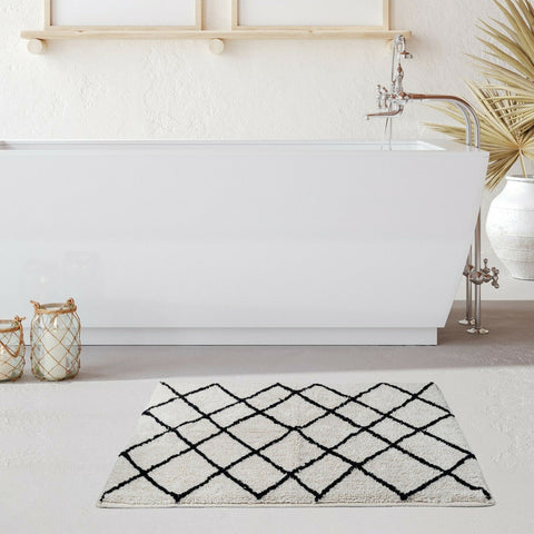 Soft Cotton Bath Rug Tufted Jacquard Design V262-CII-1848