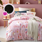 Happy Kids Dream Big Glow in the Dark Quilt Cover Set Single V442-HIN-QUILTCS-DREAMBIG-PINK-SB