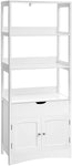 VASAGLE Floor Cabinet with Drawer 3 Open Shelves and Double Doors White BBC67WT V227-9101101066165
