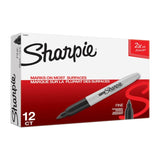 SHARPIE Super Fine Point Permanent Marker Black Box of 12 V177-D-SH33001