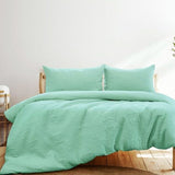 Ardor Chateau Aqua Green Embossed Quilt Cover Set Queen V442-INT-QUILTCS-CHATEAU-AQUAGREEN-QS