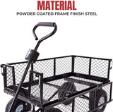 Garden Dump Rolling Mesh Cart with Heavy Duty Steel Frame,10 Inch Pneumatic Tires Maximum Load V284-TC1840A