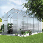 Greenfingers Greenhouse 4.1x2.5x2.26M Double Doors Aluminium Green House Garden Shed GH-ALU-C-410X250-DOU-AB