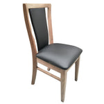 Fairmont 2pc Set Dining Chair PU Leather Seat Padded Back Solid Oak Timber Wood V315-CLRP01-PUB-SMK-2PC-KIT