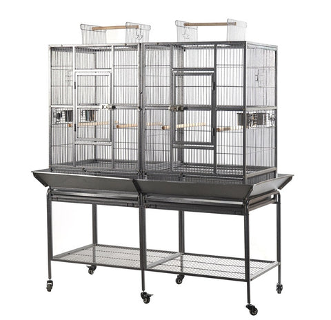 YES4PETS XL 184 cm Bird Cage Pet Parrot Aviary Perch Castor Wheel Removable Divider V278-B078